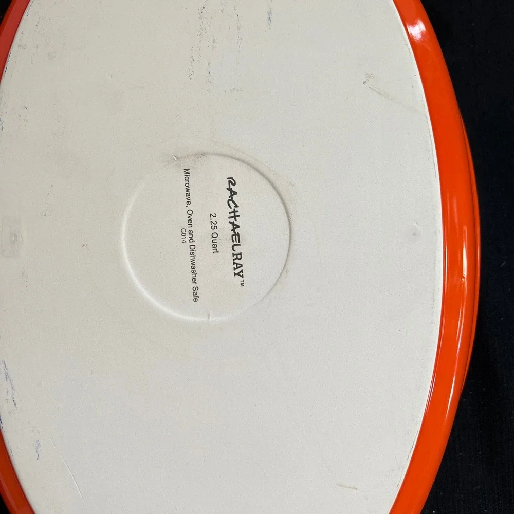 Rachael Ray Orange Stoneware Au Gratin Baker Set 1.25 Qt & 2.25 Qt G014 Oval